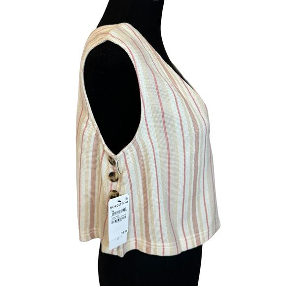 * New ~ TREASURE & BOND ~ Ivory Jana Stripe Reversible Crop Tank Top Size L - Picture 5 of 10